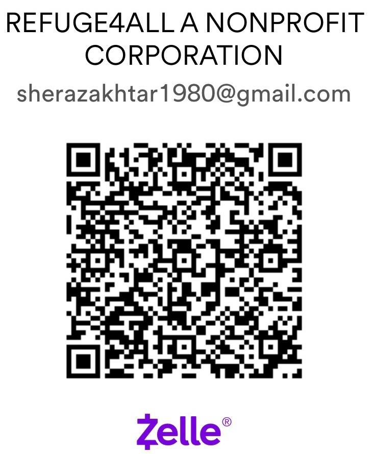 Zelle QR code for Refuge4All, A Nonprofit Corporation